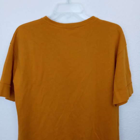 Zara Mustard Yellow Rolled Sleeve T Shirt Dress - Picture 7 of 12